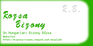 rozsa bizony business card